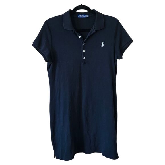 Ralph Lauren Dresses & Skirts - Polo by Ralph Lauren Black Buttoned Polo Dress. Sz. L